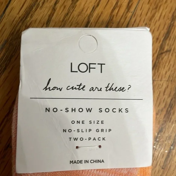 LOFT No Show Casual Socks Two Pack Set One Size - Picture 3 of 5